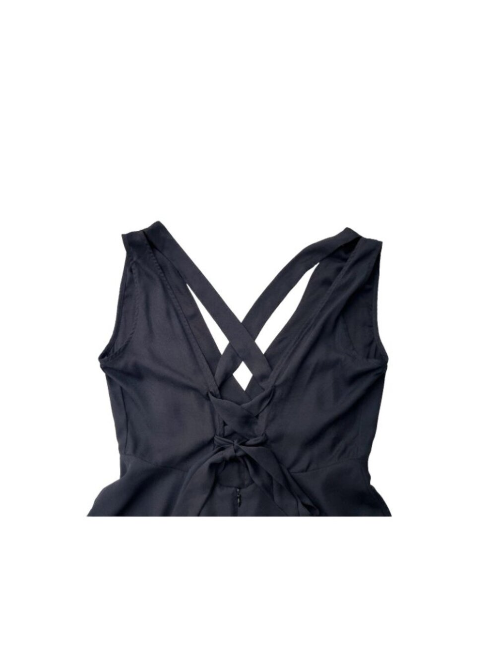 Nasty Gal Black Chiffon Cross Back Romper NWOT Size S - Picture 3 of 11